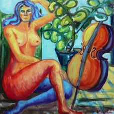 Birgit Sewekow | Akt mit Cello