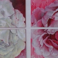 Fiorella Iori | Un fiore per la pace ( installazione di 8 tele)