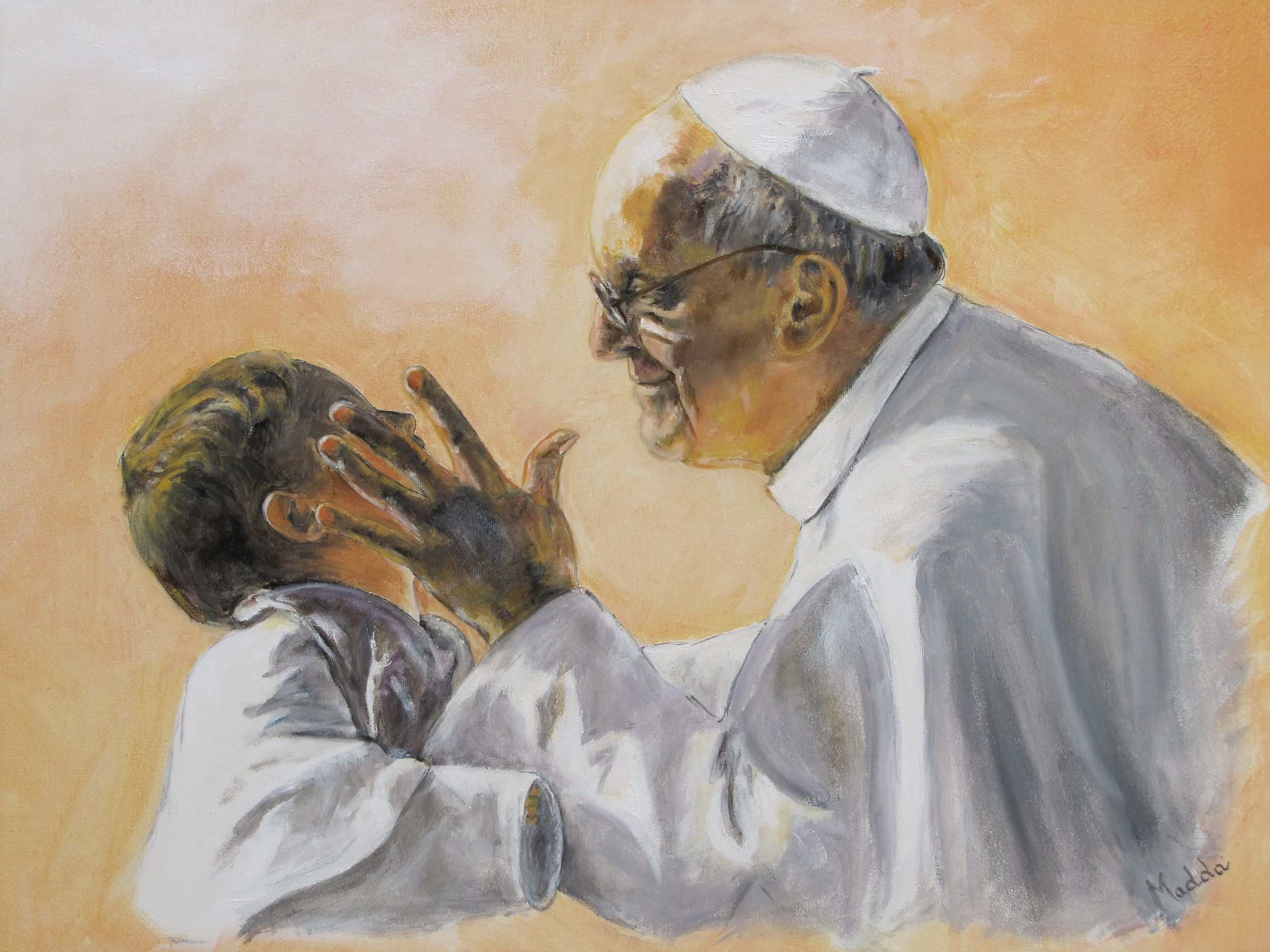 Maddalena Biancardi | La carezza del Papa