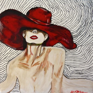 Daniela Bussolino | Donna con cappello rosso