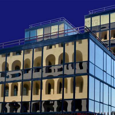  | Vibrazionne Roma Eur 108, Palazzo di Confindustria riflette il Colosseo Quadrato