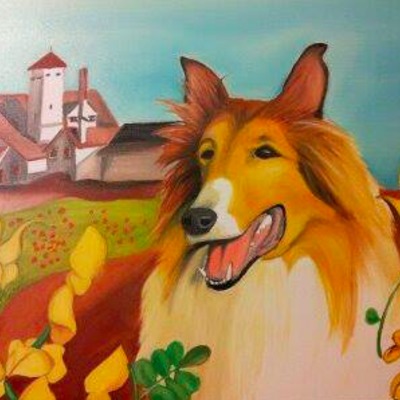  | Cane con ginestre