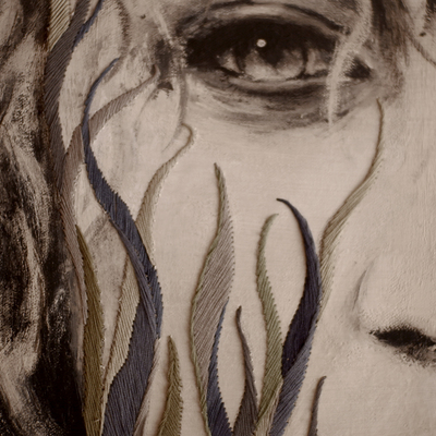  | &rdquo;TraMe&rdquo; Particolare del ricamo in rilievo sul dipinto