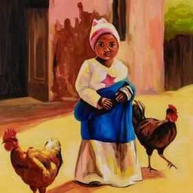 Violetta Sevostianova | The girl and roosters.